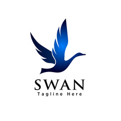 silhouette Flying swan logo