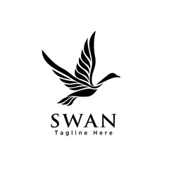 Abstract flying swan logo
