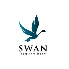 silhouette Flying swan logo