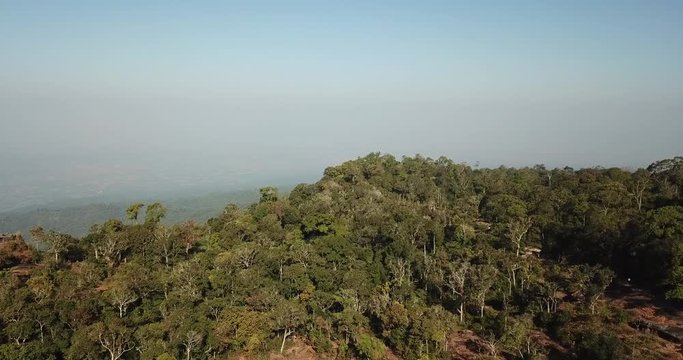 Aerial view from drone Lan Hin Poom at Phu Hin Rong Kla National Park, The famous national park in Phitsanulok, Thailand.