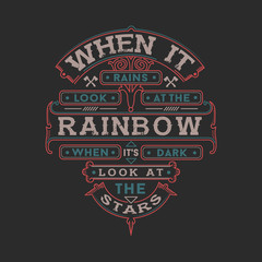 Rainbow And Stars Typography Design