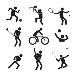 Fototapeta na wymiar Sport Figure Symbol Vector Illustration Graphic Set