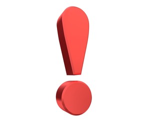 exclamation point exclamatrion mark 3d red
