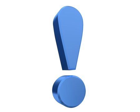 exclamation point 3d exclamation mark blue