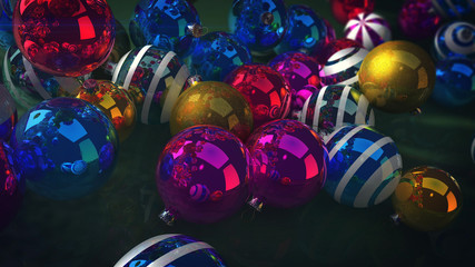 Multicolored New Year Baubles