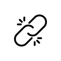 Broken link vector icon