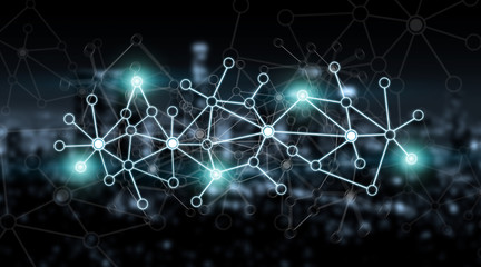 Connections system and datas exchanges 3D rendering