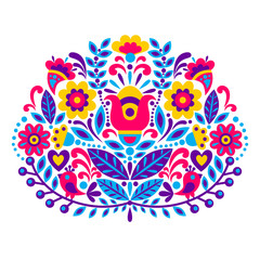 Fototapeta na wymiar geometric ethnic decoration. Fashion mexican, navajo or aztec, native american ornament. Colored vector design element for frame and border, textile, fabric or paper print. Vector illustration