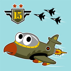 cute jet fighter cartoon