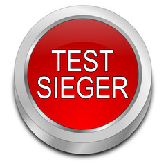 Test Winner button - in german - 3D illustration