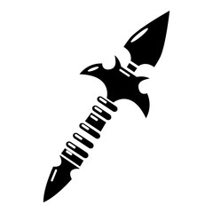 Spear icon, simple black style