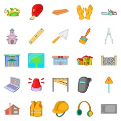 Elite development icons set, cartoon style