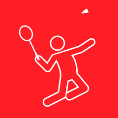 Fototapeta na wymiar Badminton Sport Figure Outline Symbol Vector Illustration Graphic