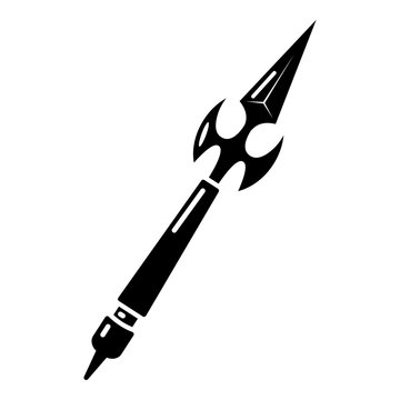 Spear battle icon, simple black style