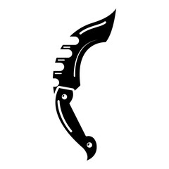 Dagger battle icon, simple black style