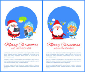 Merry Christmas Happy New Year Santa Snow Maiden