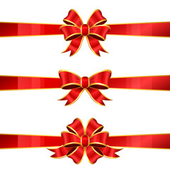 Set of three red bows