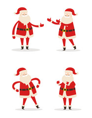 Set of Santa Clauses in Different Pose Vector Icon