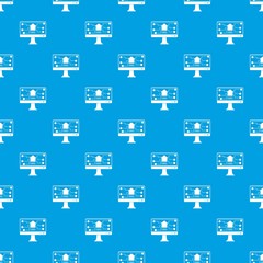 Obraz premium Monitor chip pattern seamless blue