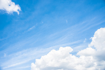 Naklejka na ściany i meble Blue sky and White cloud. clear blue sky with plain white cloud