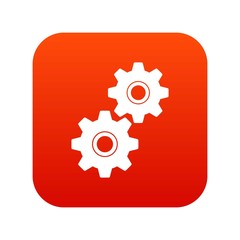 Gear icon digital red
