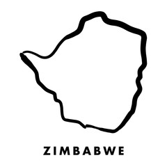 Zimbabwe map outline - obrazy, fototapety, plakaty