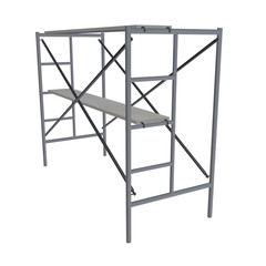 Scaffolding metal construction isolated on white. 3d render illustration