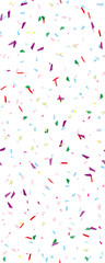 Festival seamless pattern with confetti. Repeating background, vector illustration Vertical rectangular.