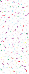 Festival seamless pattern with confetti. Repeating background, vector illustration Vertical rectangular.