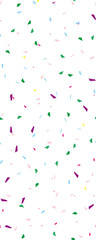 Festival seamless pattern with confetti. Repeating background, vector illustration Vertical rectangular.