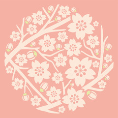 Fototapeta premium 桜 丸型
