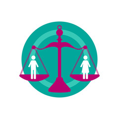 Man and woman on scales