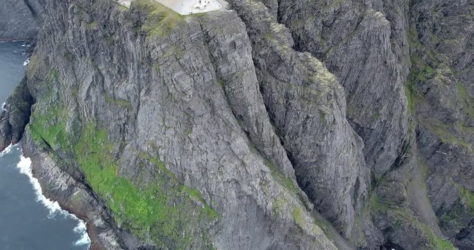 The North Cape with a close up of the cliffs