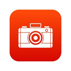 Photo camera icon digital red