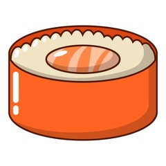 Sushi fish icon, cartoon style