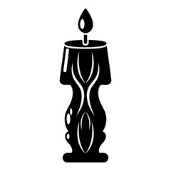 Candle bright icon, simple black style