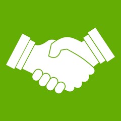 Business handshake icon green