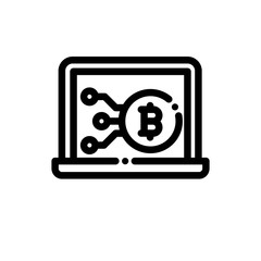 Bitcoin network vector icon