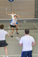 Teamwork beim Badminton