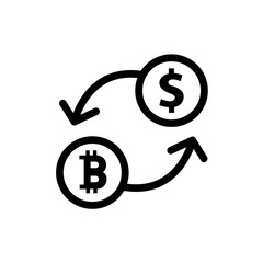 Bitcoin exchange vector icon