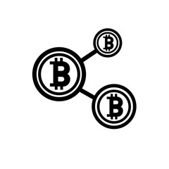 Bitcoin network vector icon
