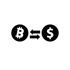 Obraz premium Bitcoin exchange vector icon