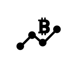Bitcoin growth vector icon