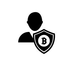Bitcoin user safety vector icon