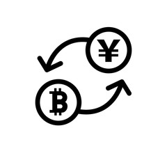 Bitcoin exchange rate vector icon