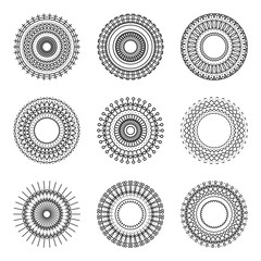 Geometry Circle Ethnic Style Pattern on White Background. Vector