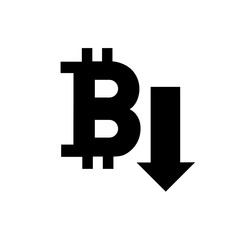 Bitcoin down vector icon