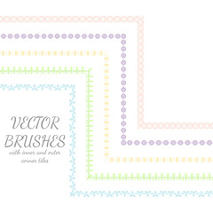 Decorative vector brushes with inner and outer corner tiles.  Can use for dividers, borders and ornaments.