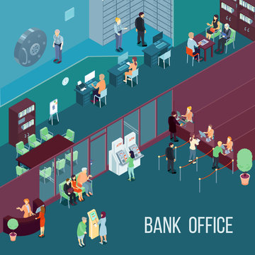 Bank Office Isometric Illustration