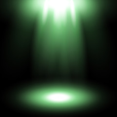 Vector spotlight, green color